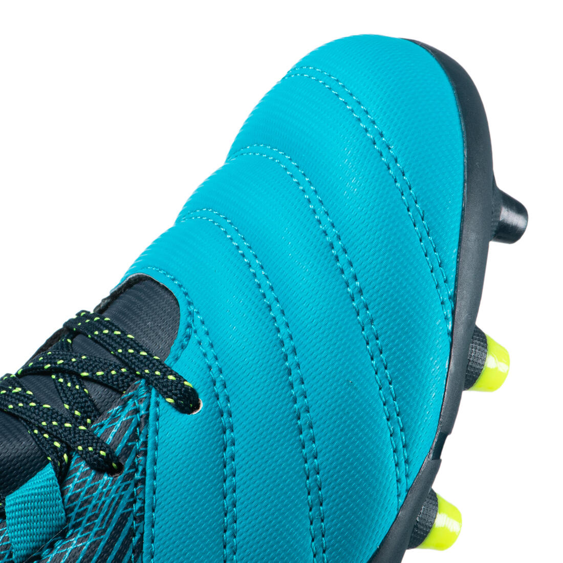 CHAUSSURES DE RUGBY MOULÉES TERRAIN SEC R500 ENFANT bleu indigo