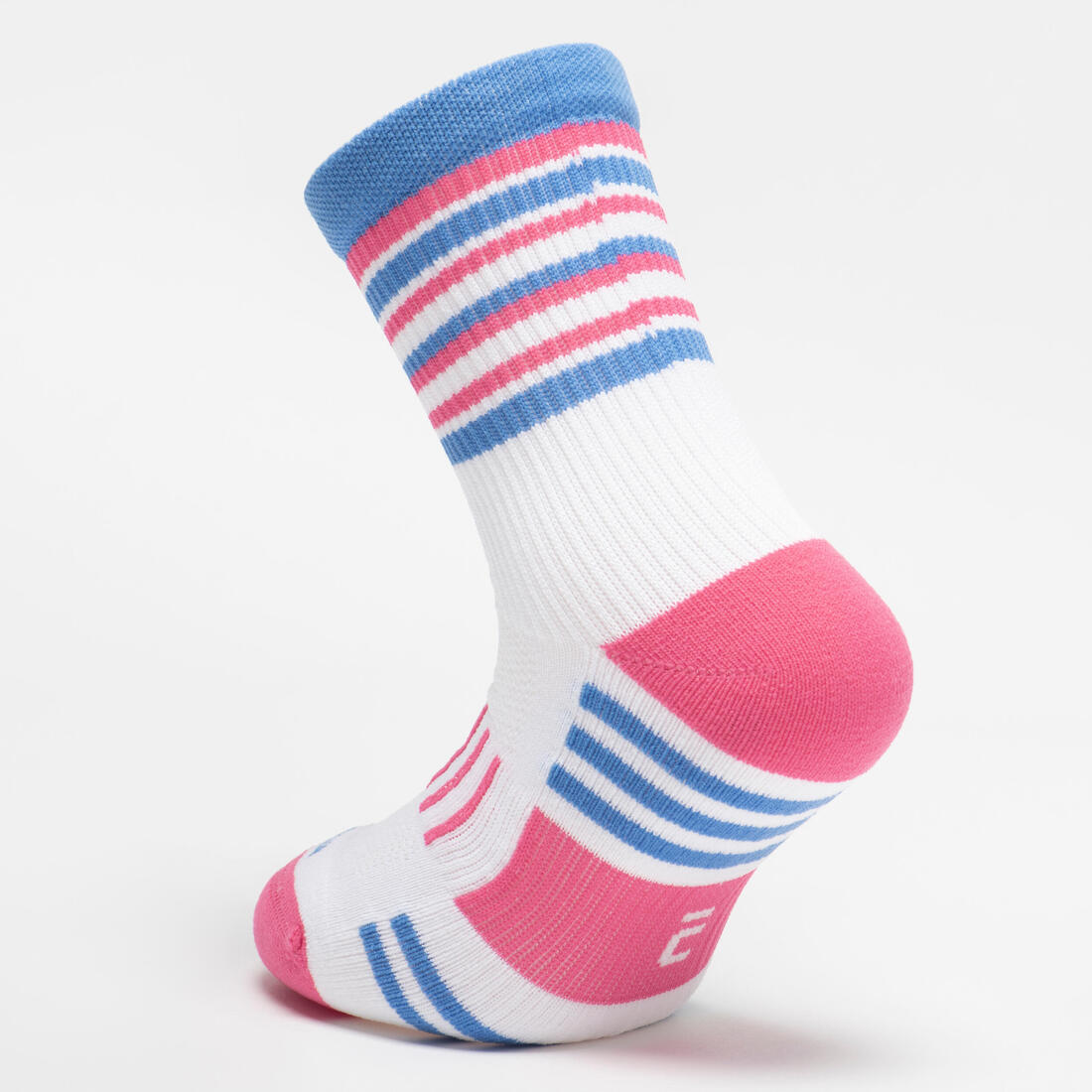 Lot X2 de chaussettes enfant AT 500 mid turquoise et rayées turquoises grises