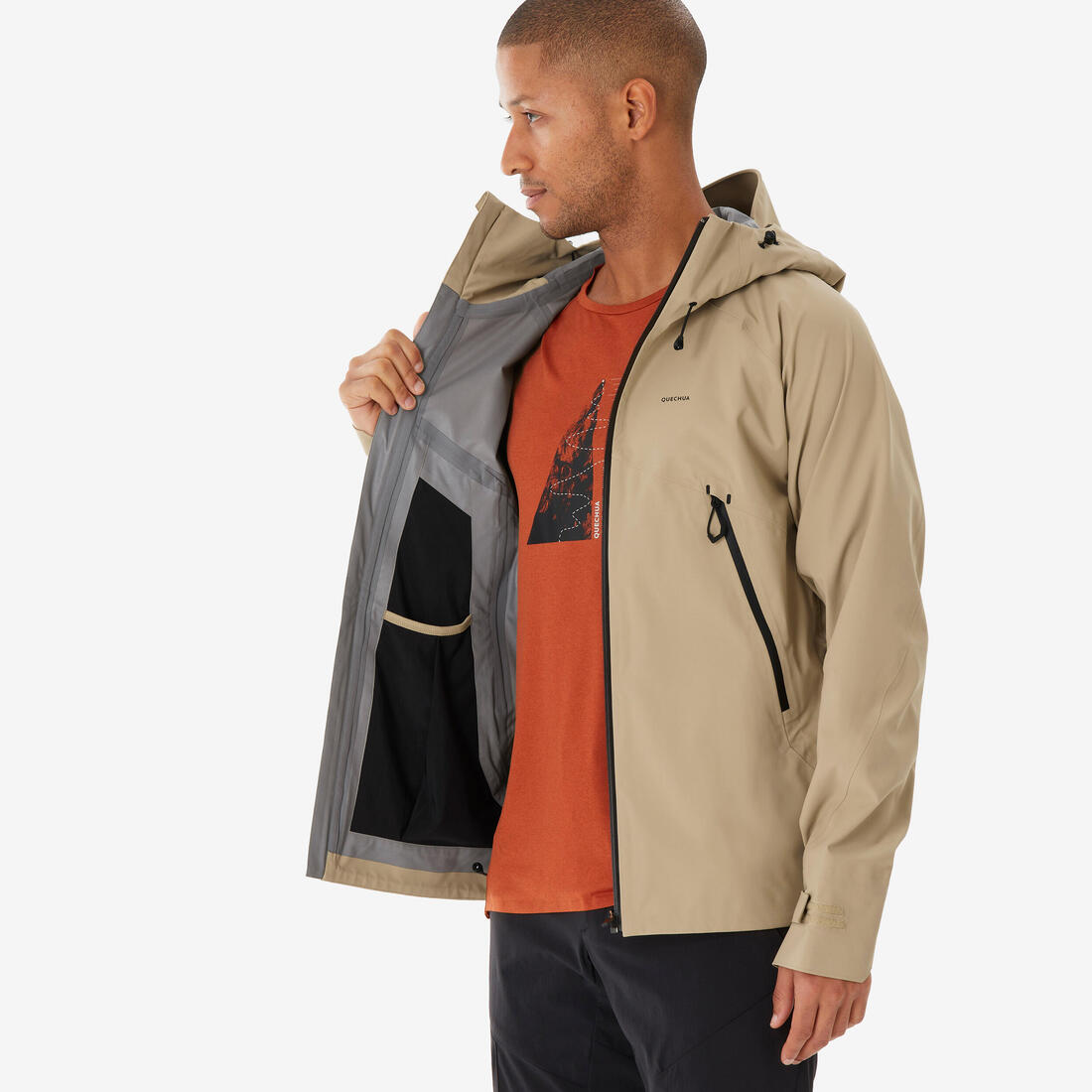 Veste imperméable et respirante de randonnée homme, MH500