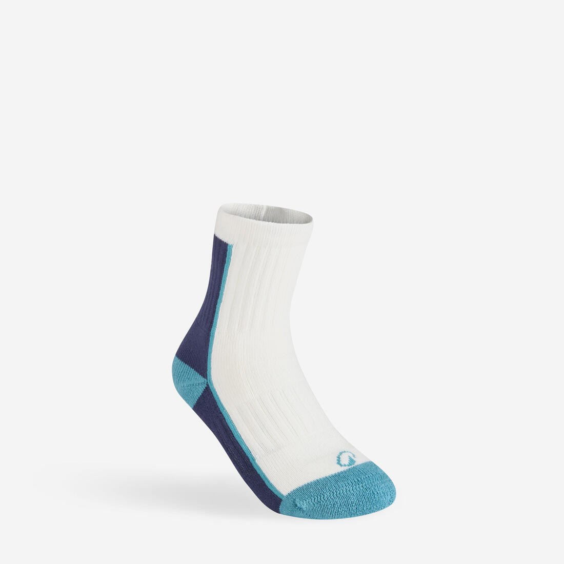 CHAUSSETTES DE SPORT ENFANT HAUTES RS 500 BLANC MARINE LOT DE 3