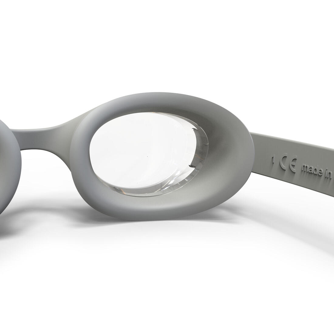 Lunettes de natation taille unique verres clairs, ready gris