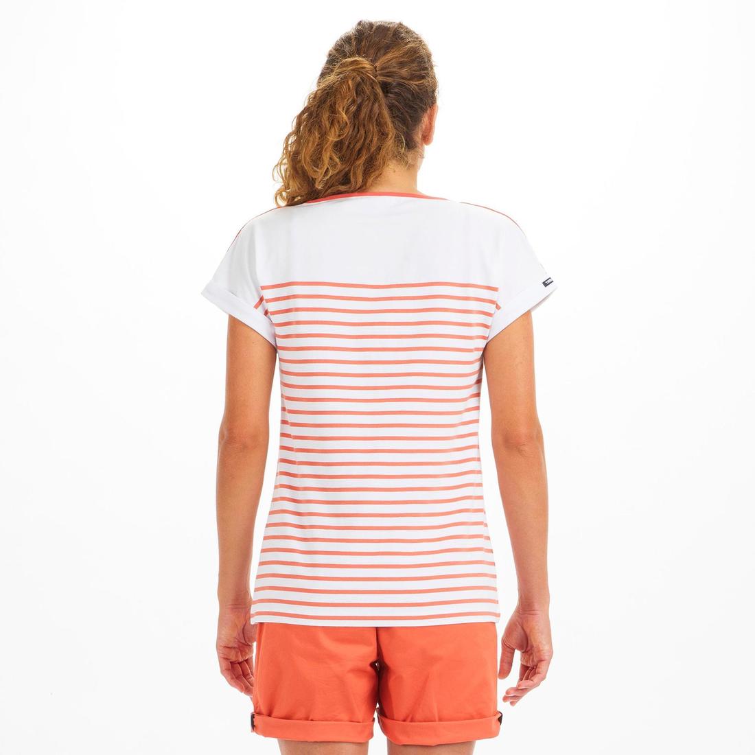 T-Shirt Manches courtes - marinière de voile Sailing 100 Femme