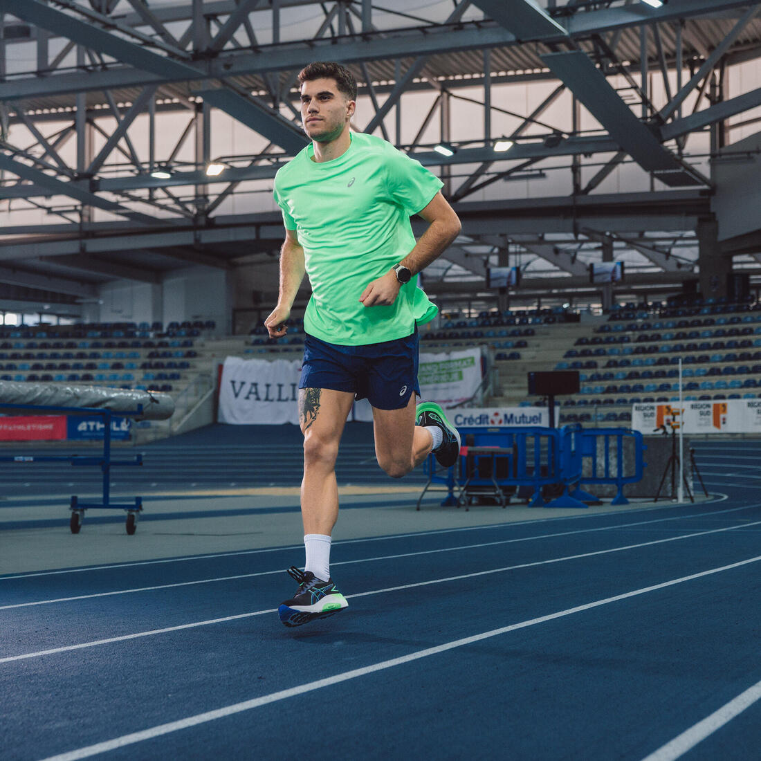 Chaussures running homme, Asics Superion 8 turquoise et vert