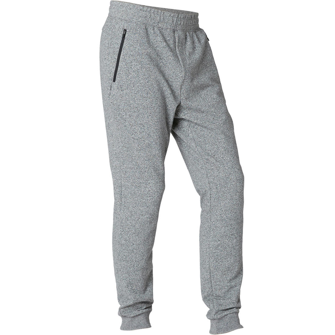 Pantalon jogging Fitness Slim Poches Zippées Gris Foncé