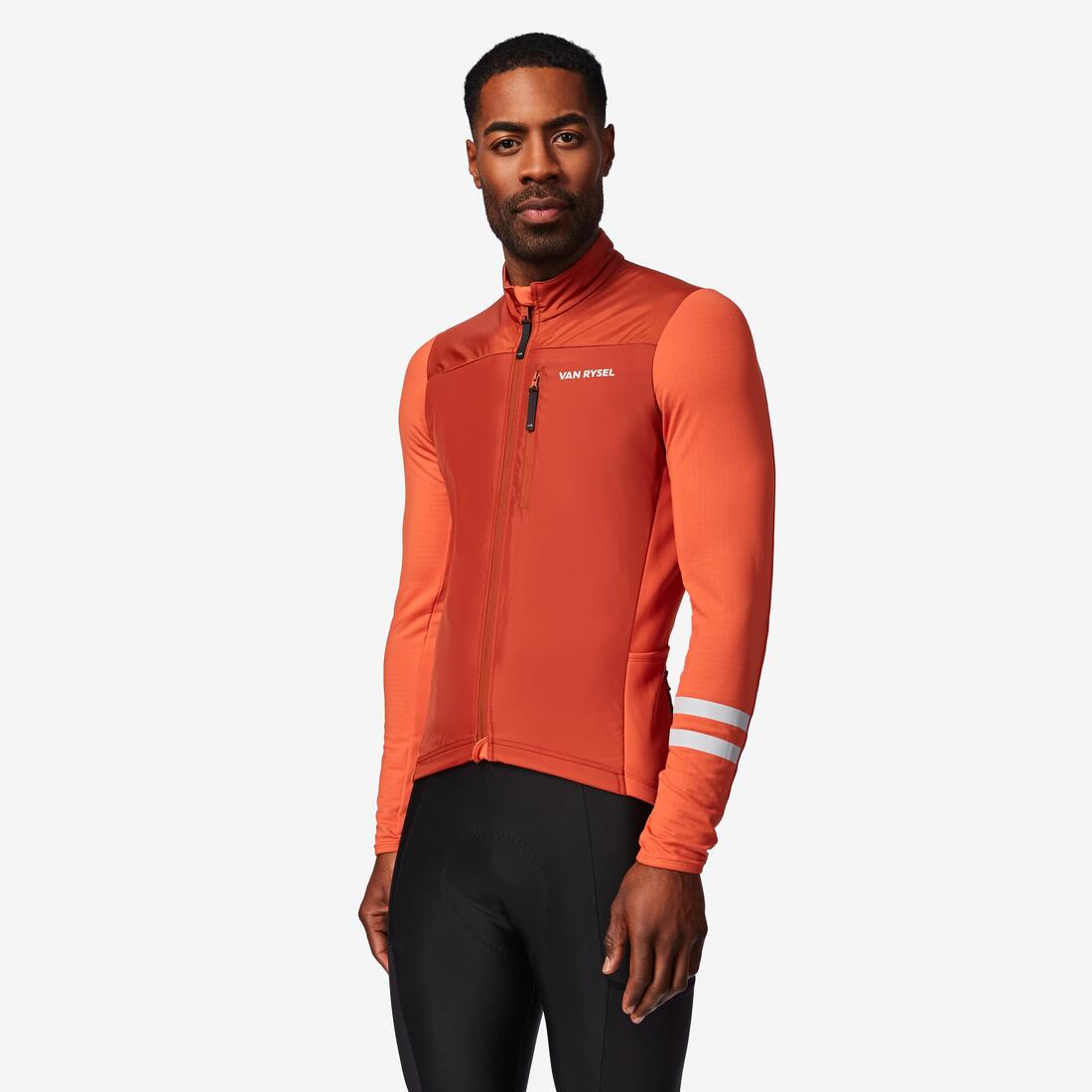 Maillot de vélo de route manches longues mi-saison homme, noir EDR