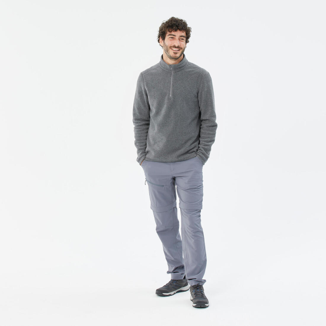 Polaire de randonnée montagne homme, MH100 demi zip