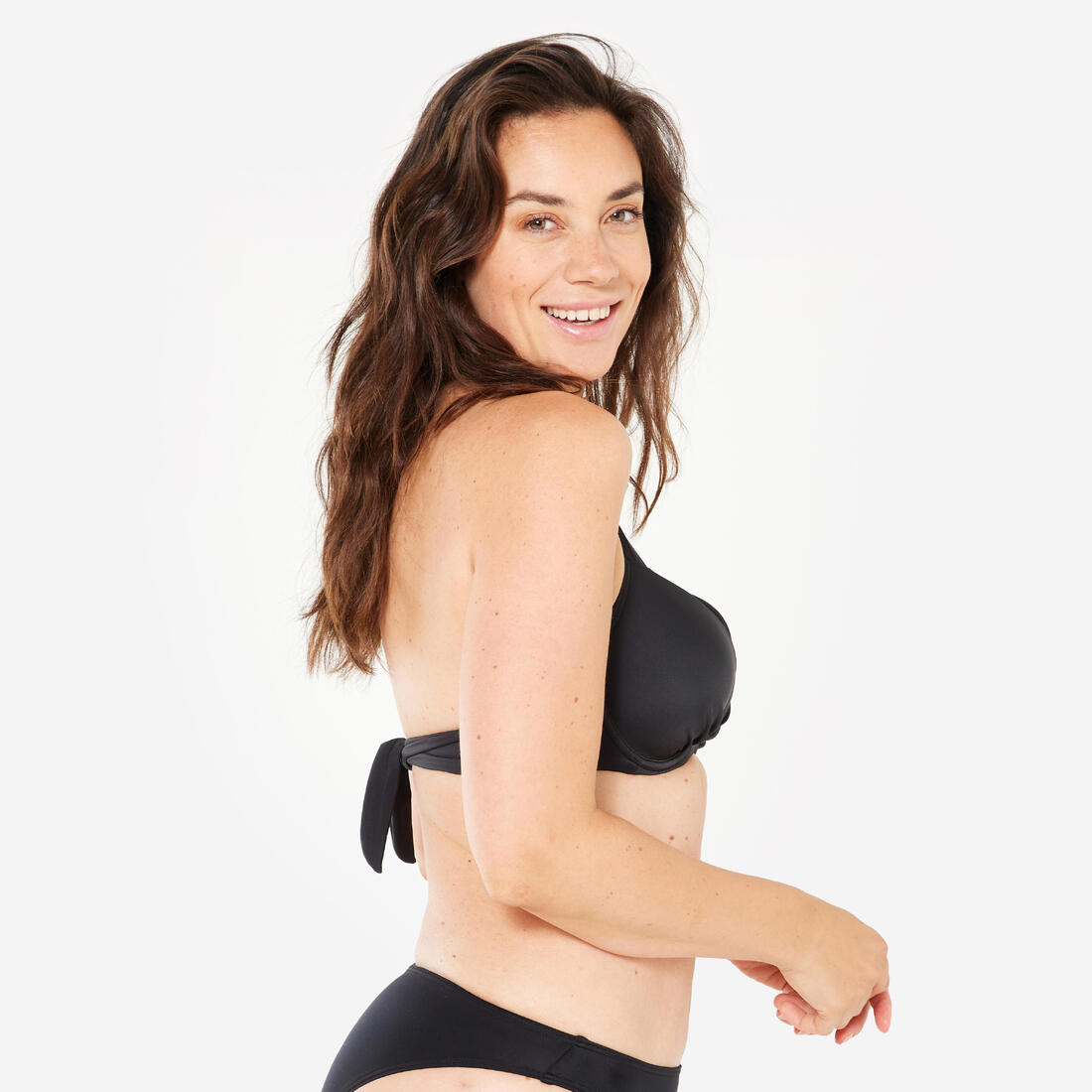 Haut de maillot de bain femme push up avec coques fixes elena noir