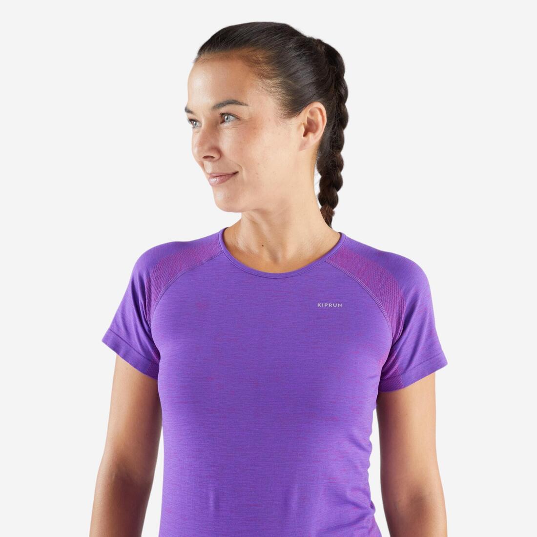 T-shirt running & trail sans couture femme - kiprun run 500 confort slim