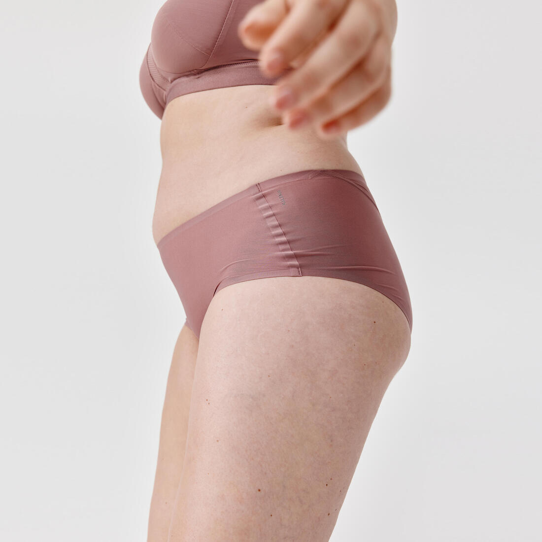 Boxer effet seonde peau Femme - Rouge acajou