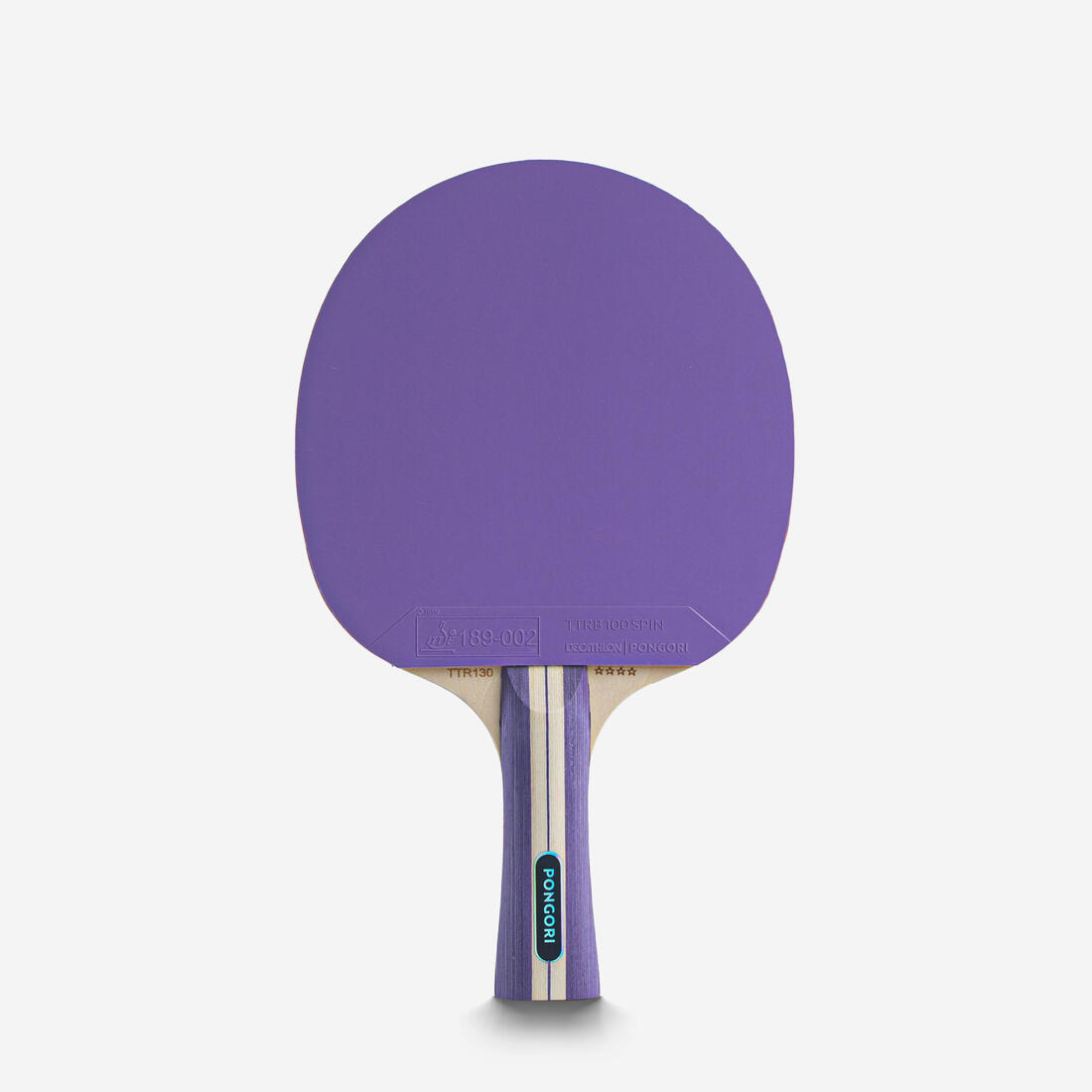 SET 2 RAQUETTES TTR 130 SPIN 4* ITTF ÉCOLE/CLUB VIOLET/BLEU + BALLES