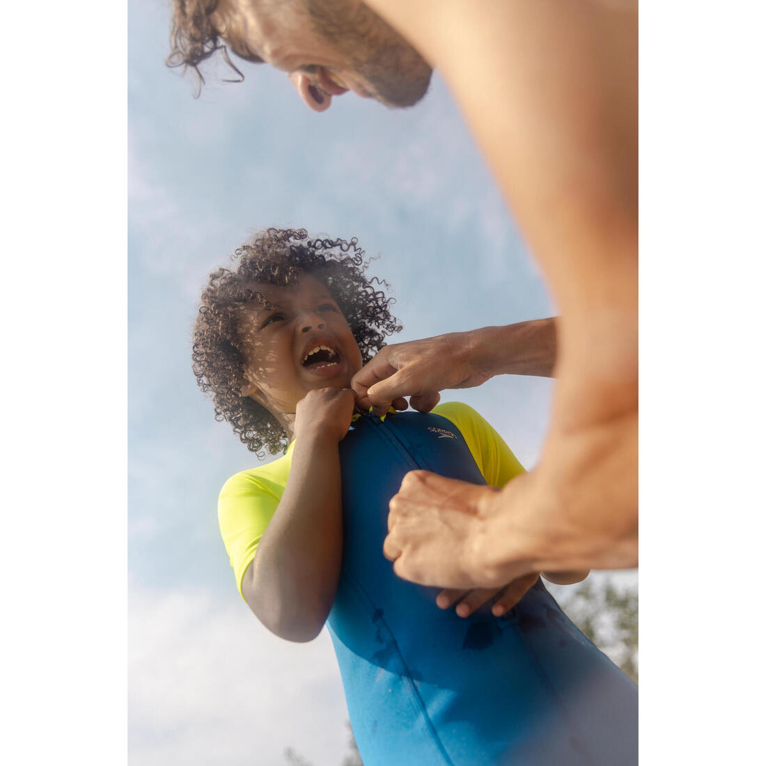 Combinaison néoprène shorty Natation Enfant 2-5 ans - Speedo bleu jaune