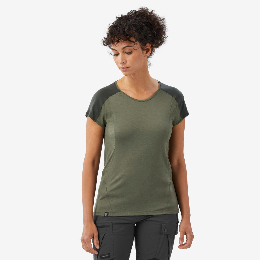 T-shirt de trek manches courtes en laine mérinos - Femme - MT500