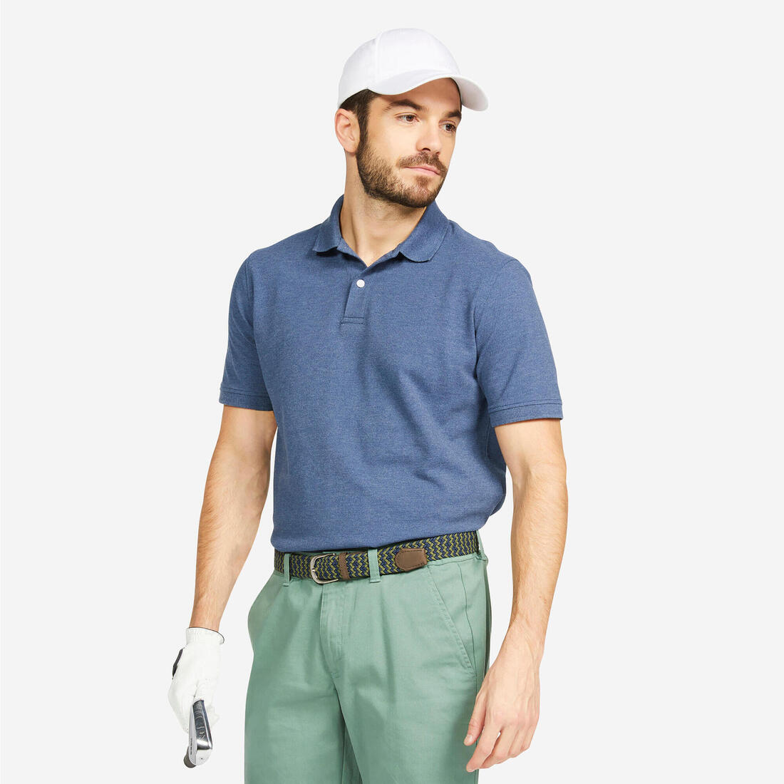 Polo de golf en coton polyester manches courtes homme, MW500