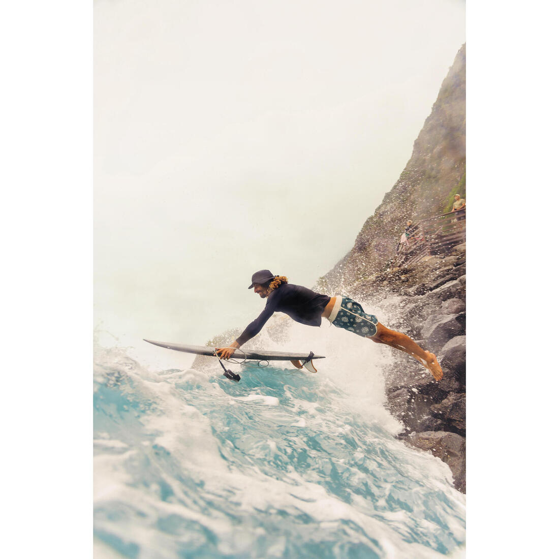 Boardshort surf short de bain surf mi-long 18" homme, 500 Marin