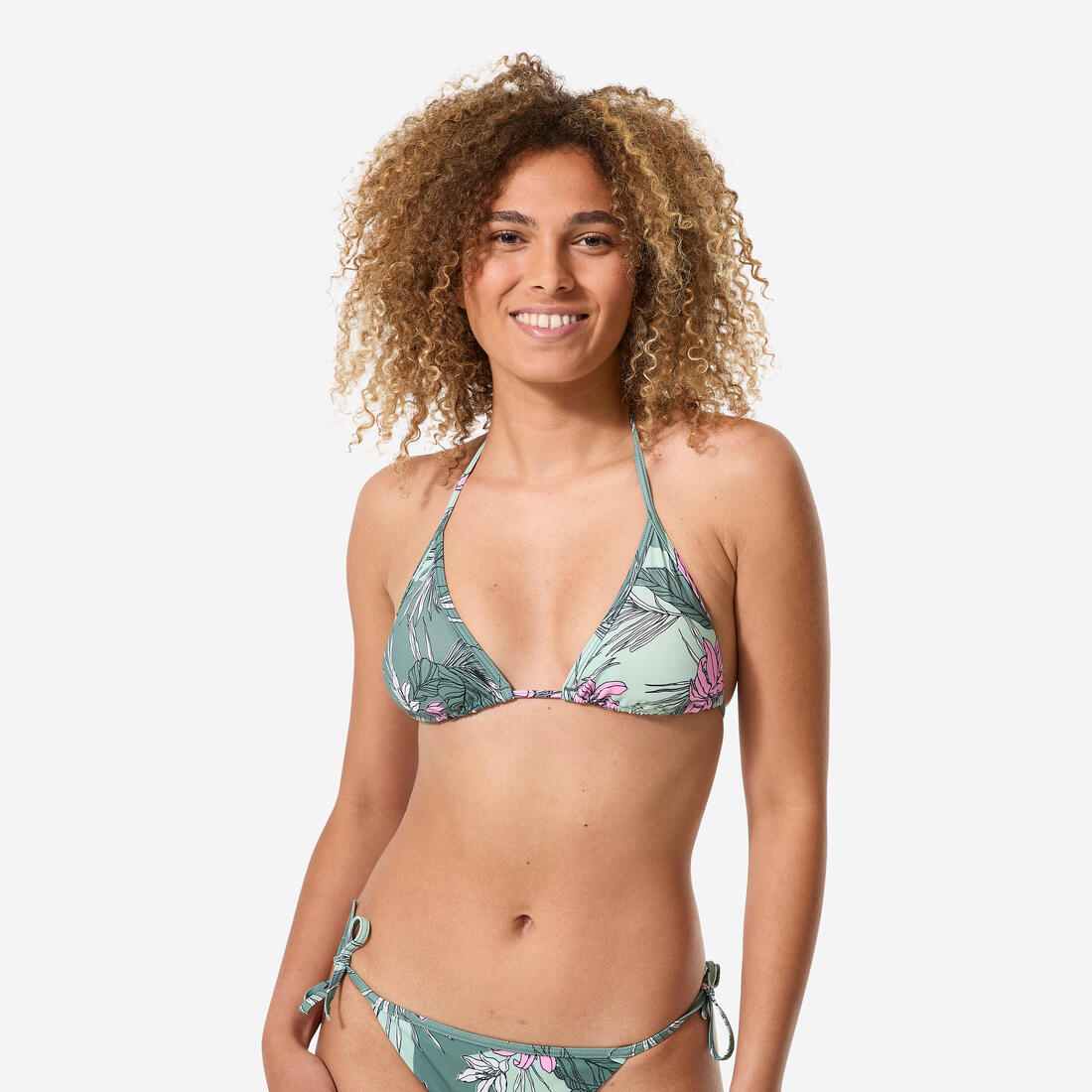 Haut de maillot de bain femme triangle coulissant avec coques mae graphiti