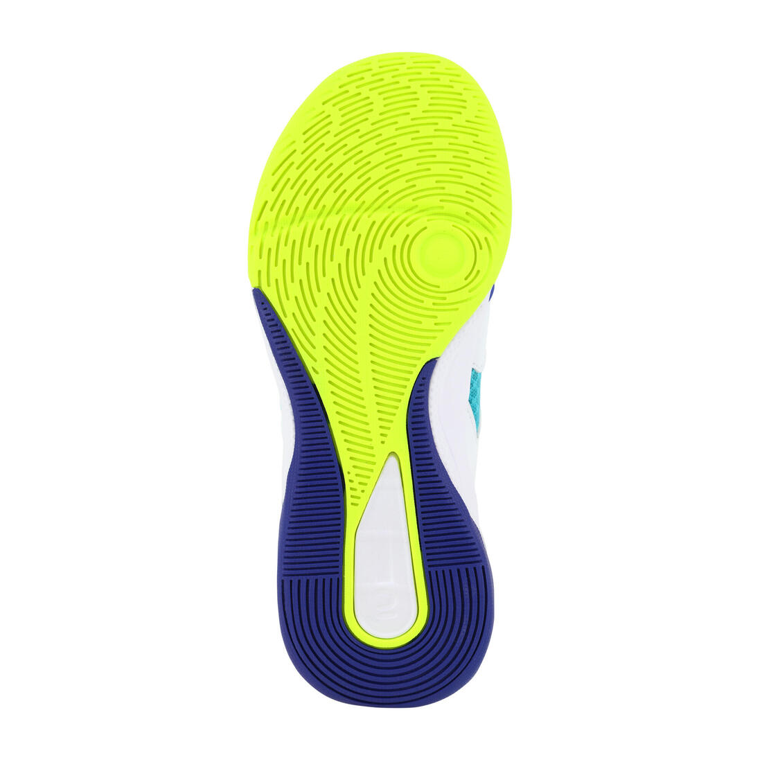 Chaussures de volley-ball vs100 confort à lacets blanche/blue et vert.