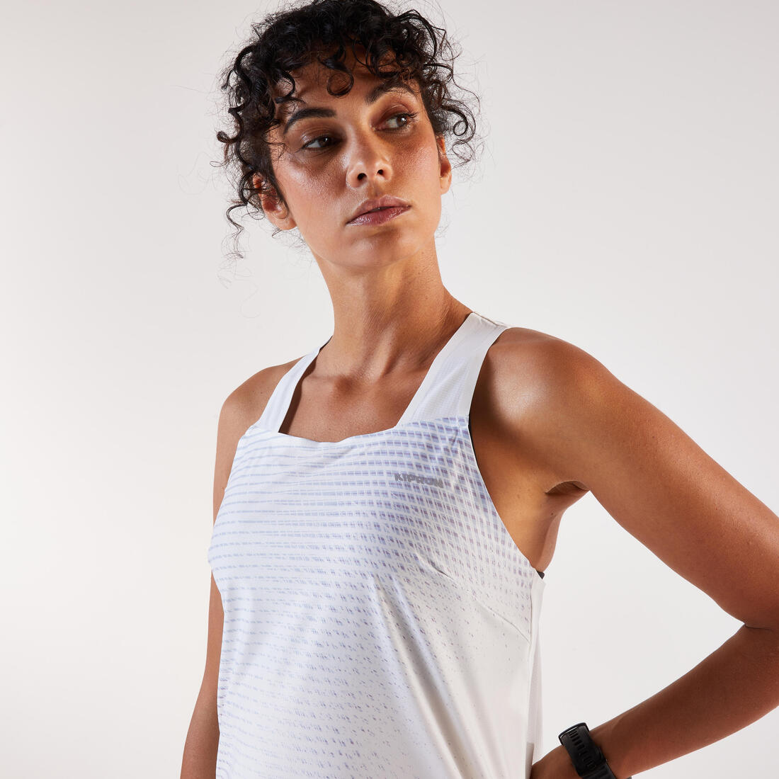 Débardeur de Running léger Femme - KIPRUN Run 900 Light violet mauve imprimé