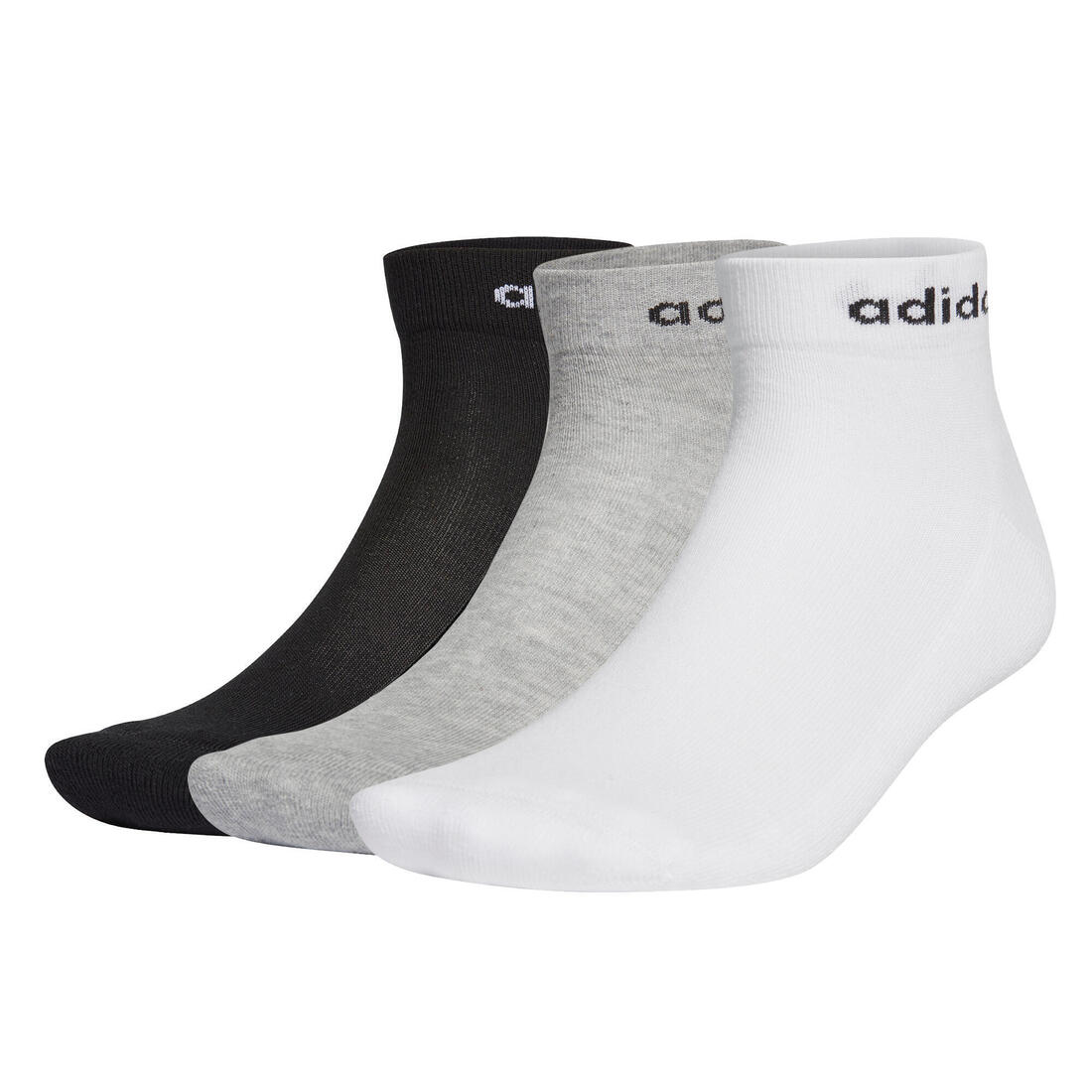 Chaussettes de sport adidas mi-hautes noir blanc gris lot de 3