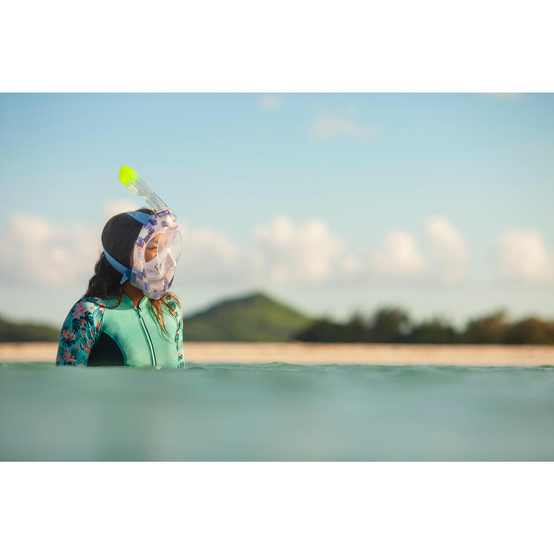 Masque snorkeling surface easybreath + avec valve acoustique > 10 ans - jungl