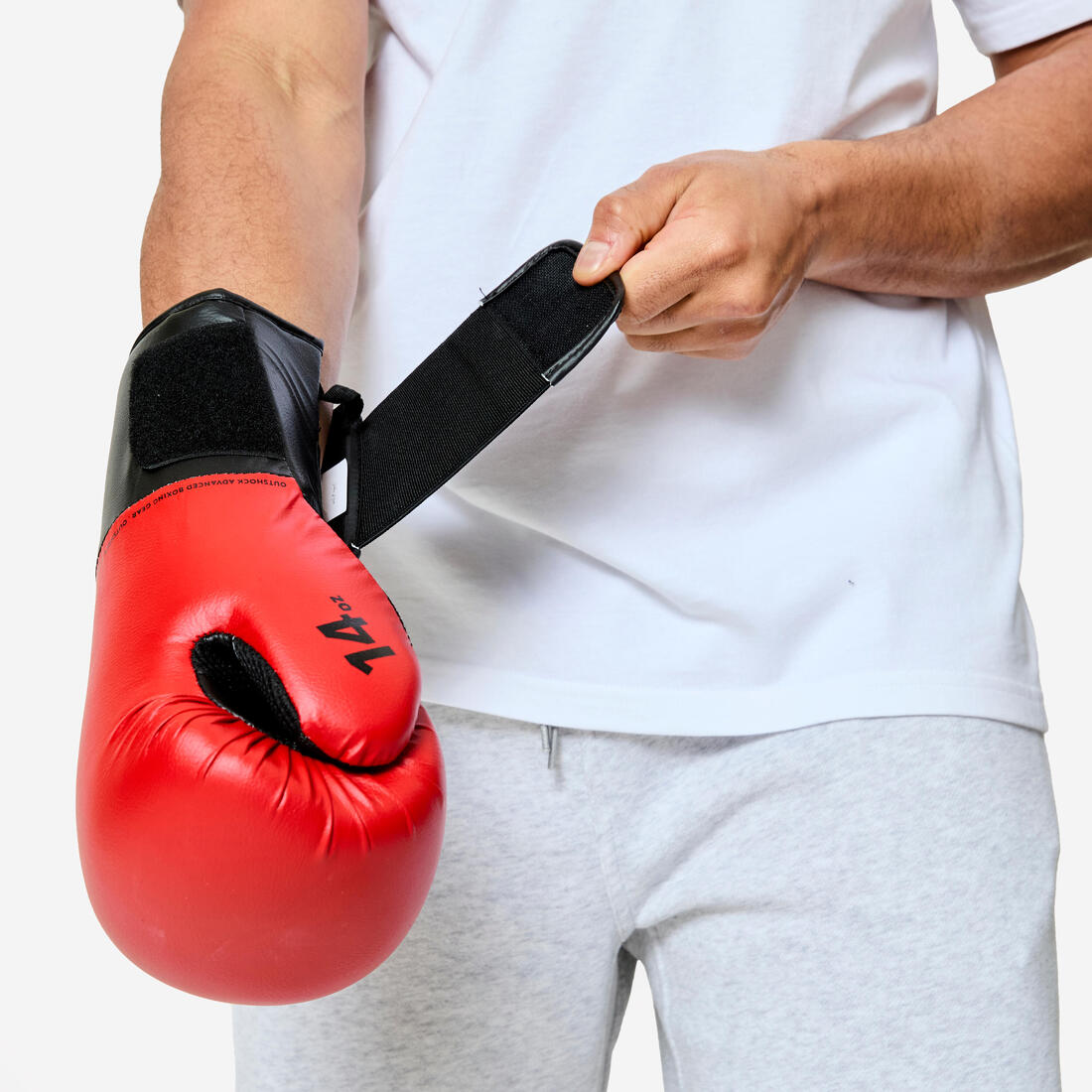 Gants de boxe training pour débutant adulte, rouge et noir
