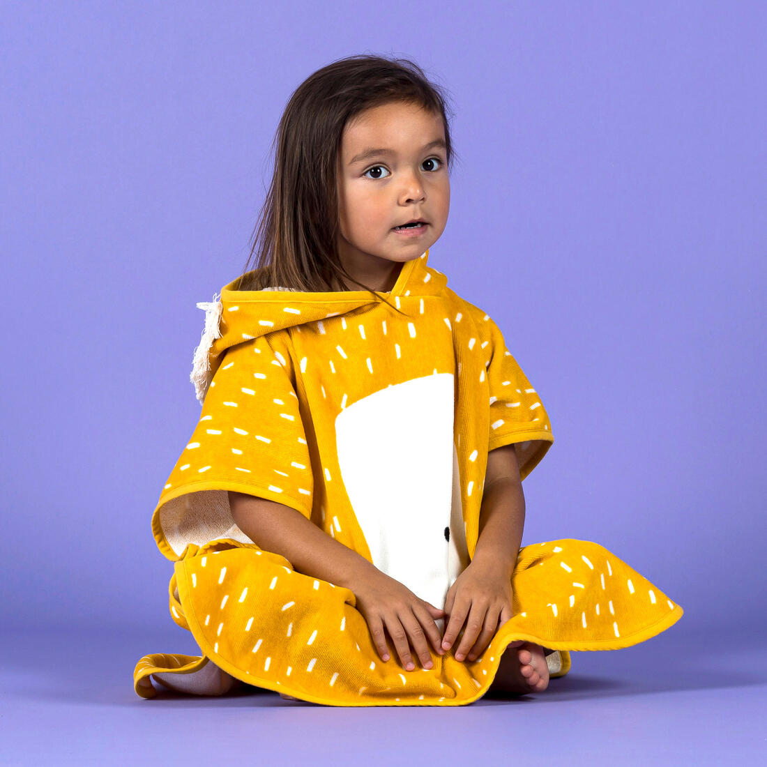 Poncho de bain coton bébé - lion