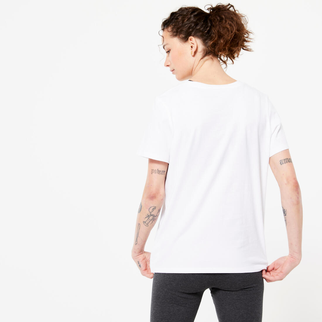 Tee-shirt en coton col rond femme