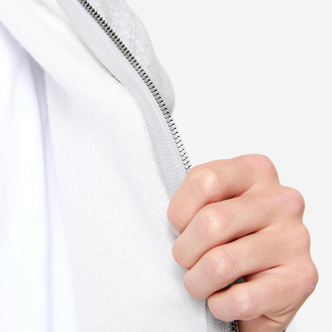 Sweat zippé à capuche de fitness en molleton homme
