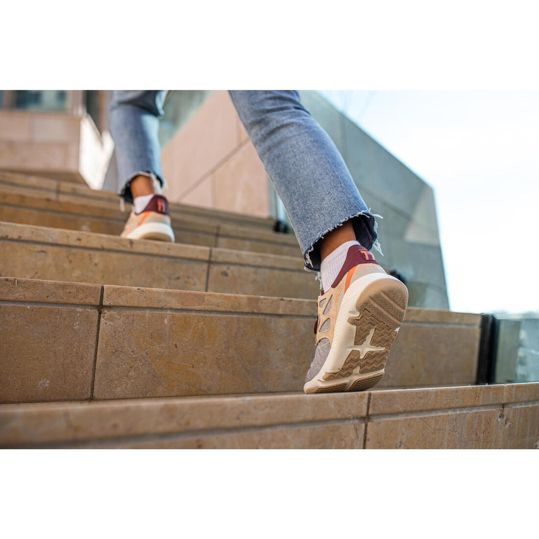 Chaussures marche urbaine femme Actiwalk 500 gris