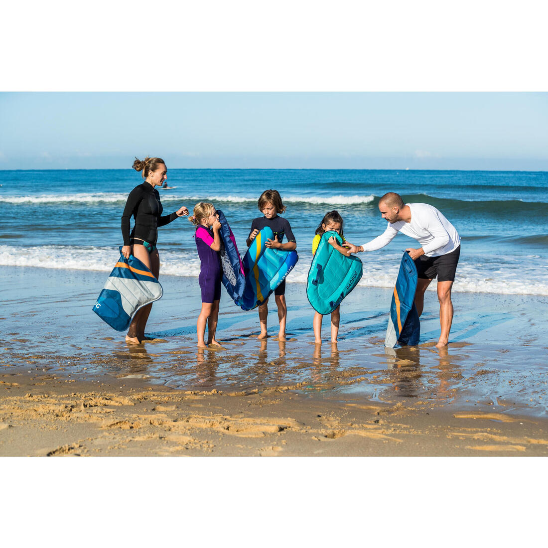 BODYBOARD DECOUVERTE GONFLABLE - COMPACT BLEU (25-75KG)