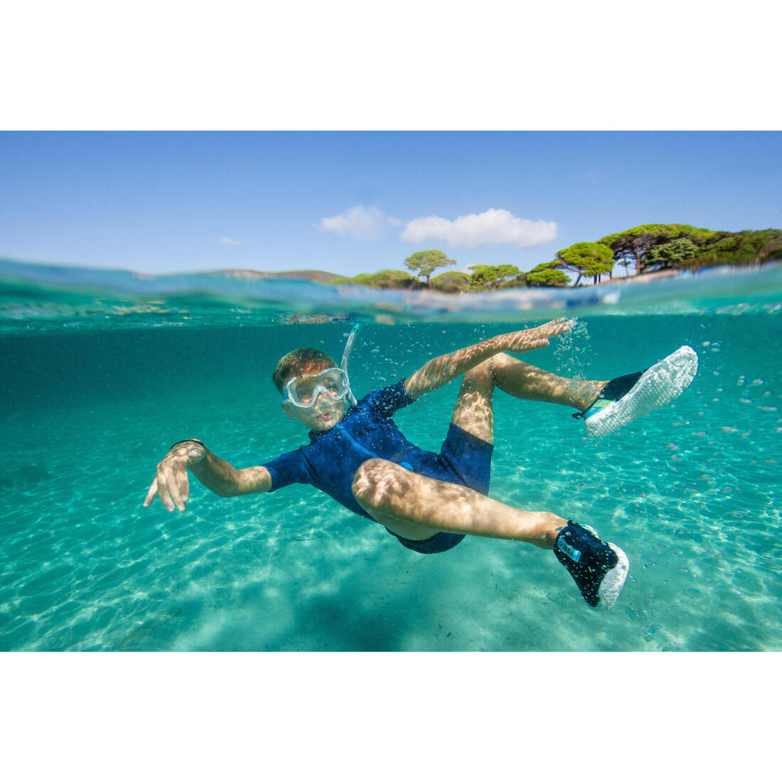 Kit de snorkeling SUBEA Masque Tuba 100 JR Enfant Gris