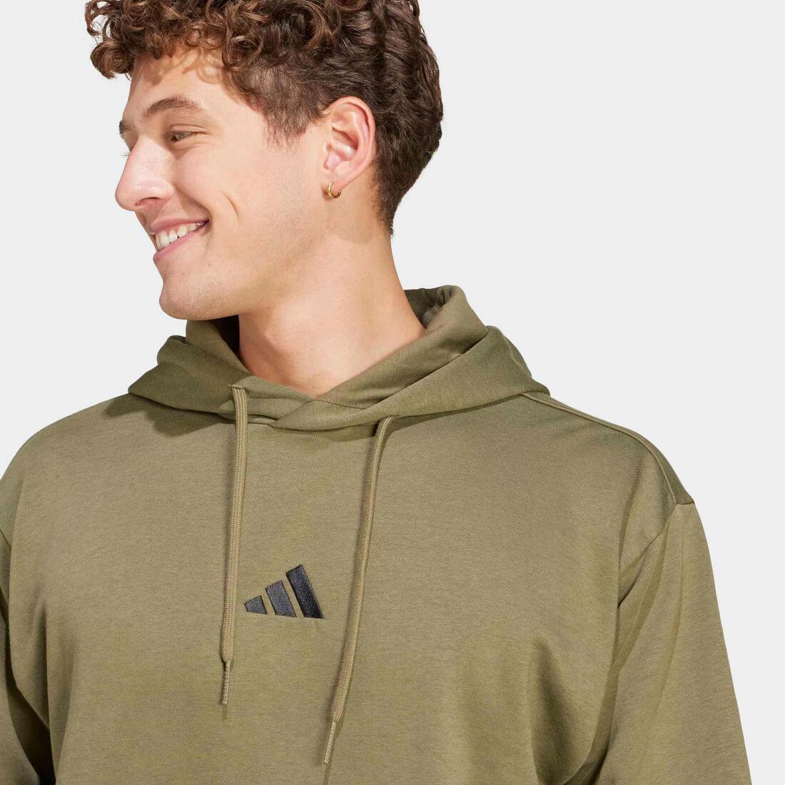 SWEAT CAPUCHE COTON HOMME, OLIVE