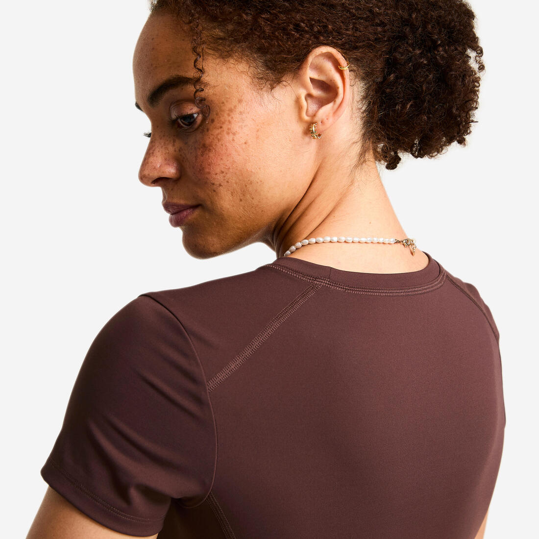 T-shirt de sport manches courtes femme, Shape foncé