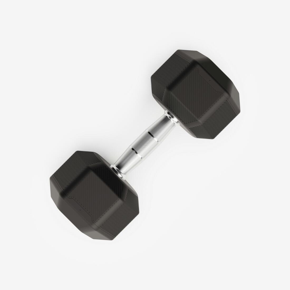 Haltère de crosstraining et musculation Dumbbell hexagonale 12,5 kg, noir