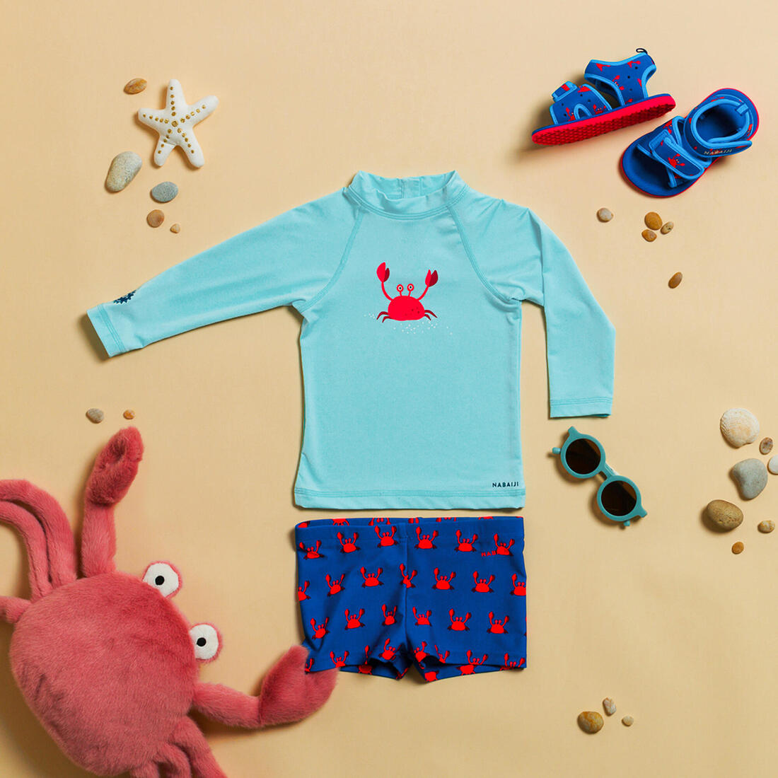 T-shirt anti uv bébé manches longues imprimé savane