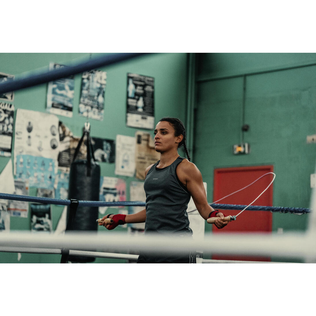 CORDE à SAUTER DE BOXE EN BOIS AVEC POIDS AMOVIBLES