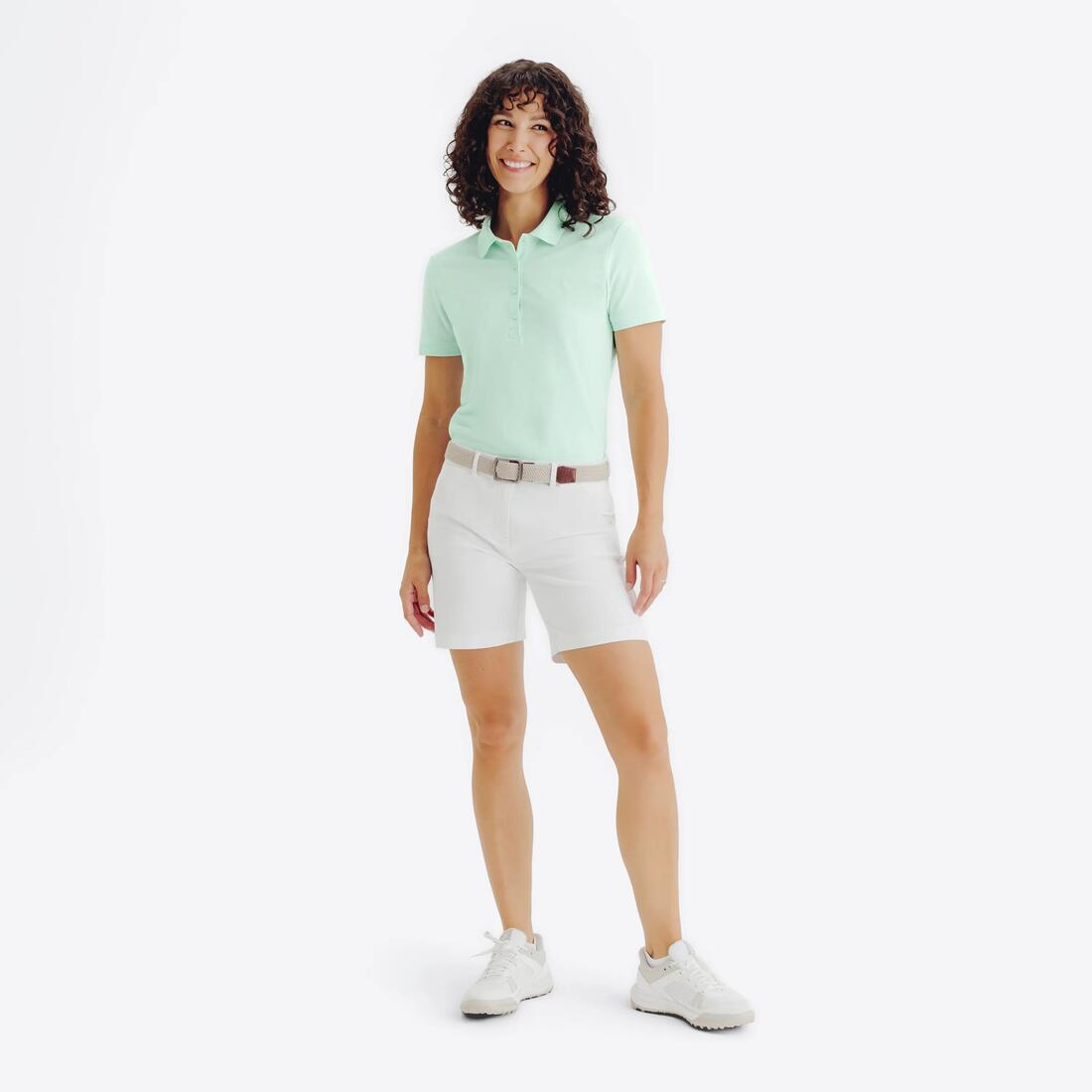 Polo golf en coton polyester manches courtes femme, MW500 beige clair