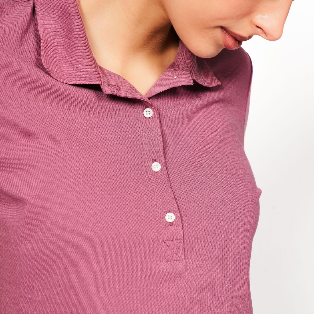 Polo golf en coton polyester manches courtes femme, MW500 beige clair