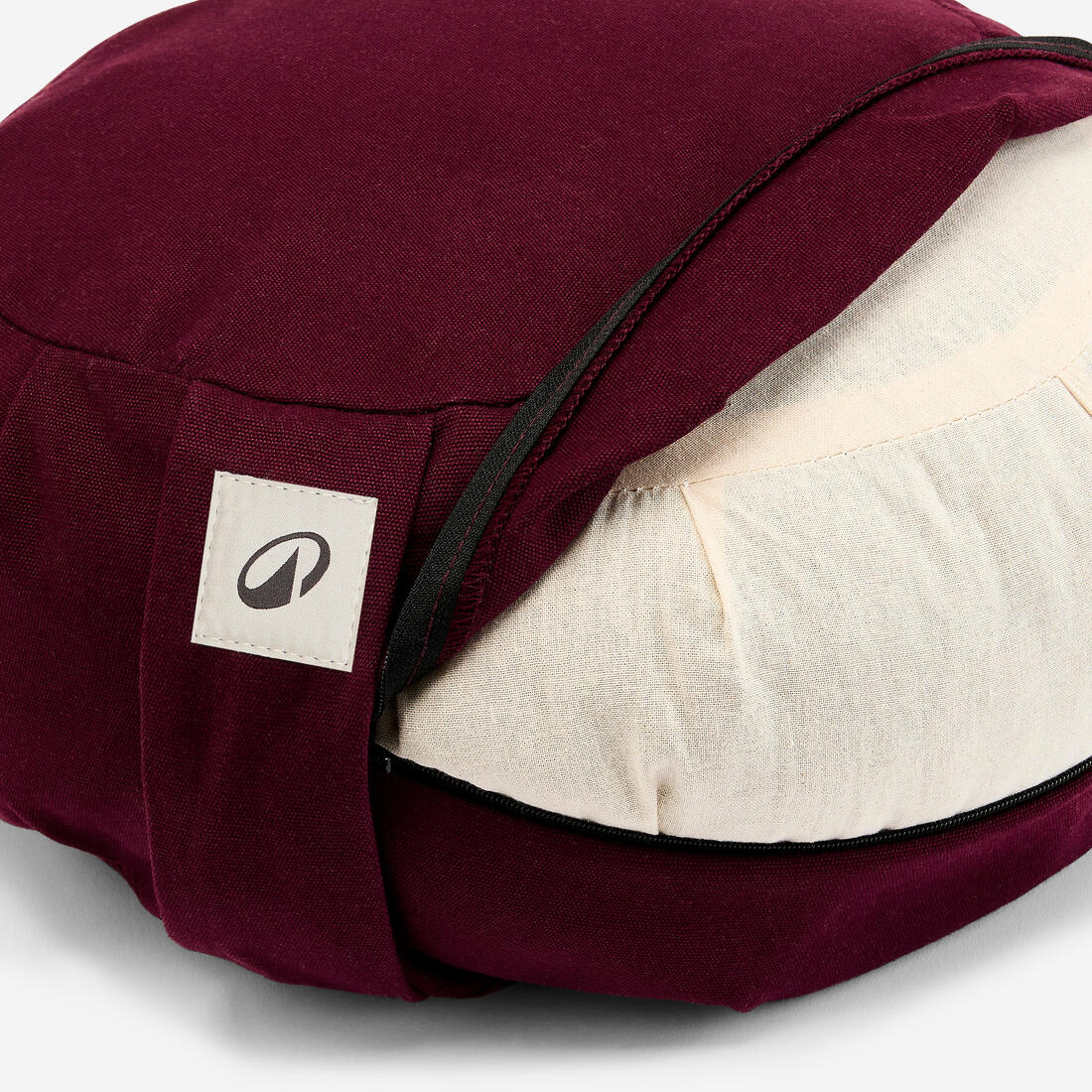Zafu coussin rond de yoga et méditation, gris chine