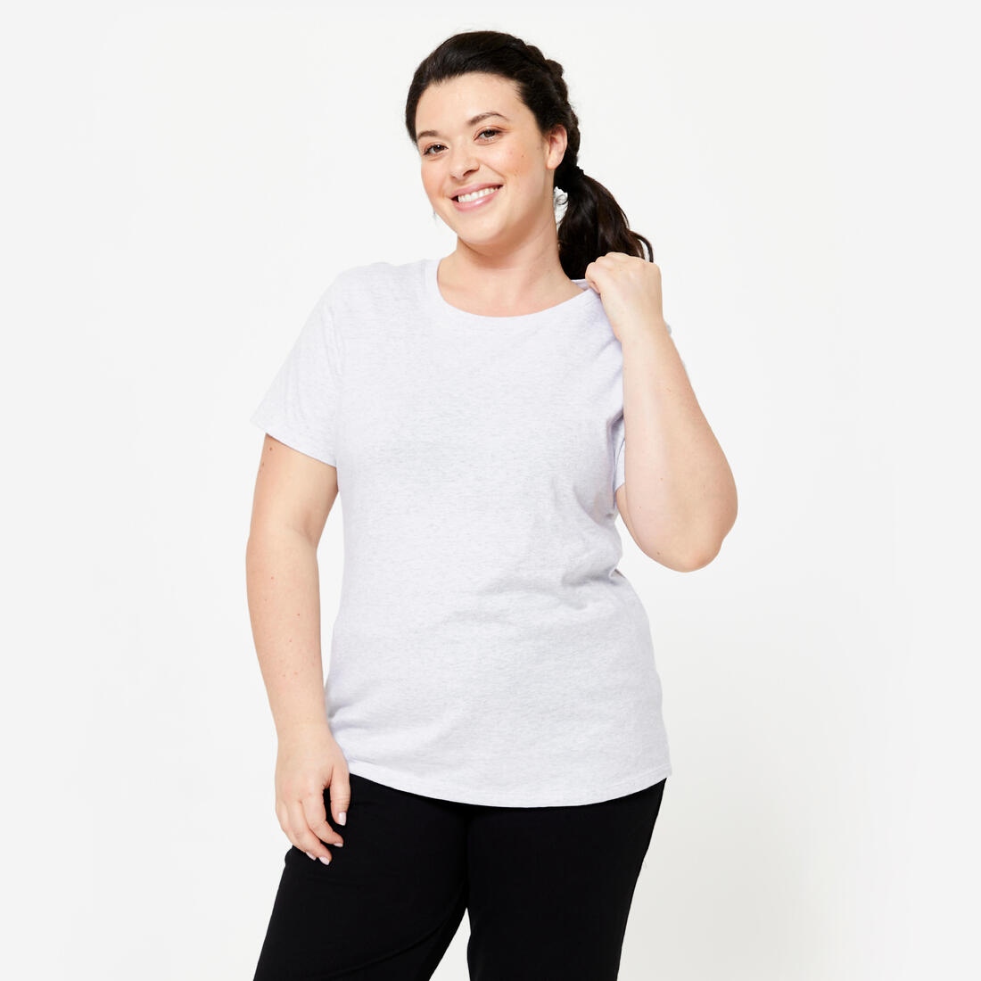 Tee-shirt en coton col rond femme