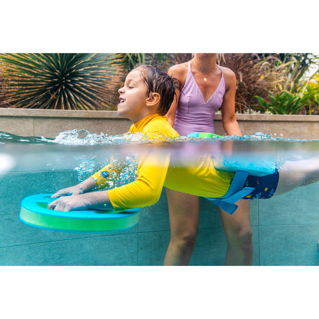 Ceinture De Natation 15-60 kg avec Pains De Mousse Bleus Verts