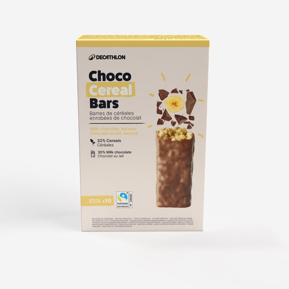 Barre de céréales enrobée chocolat banane x10