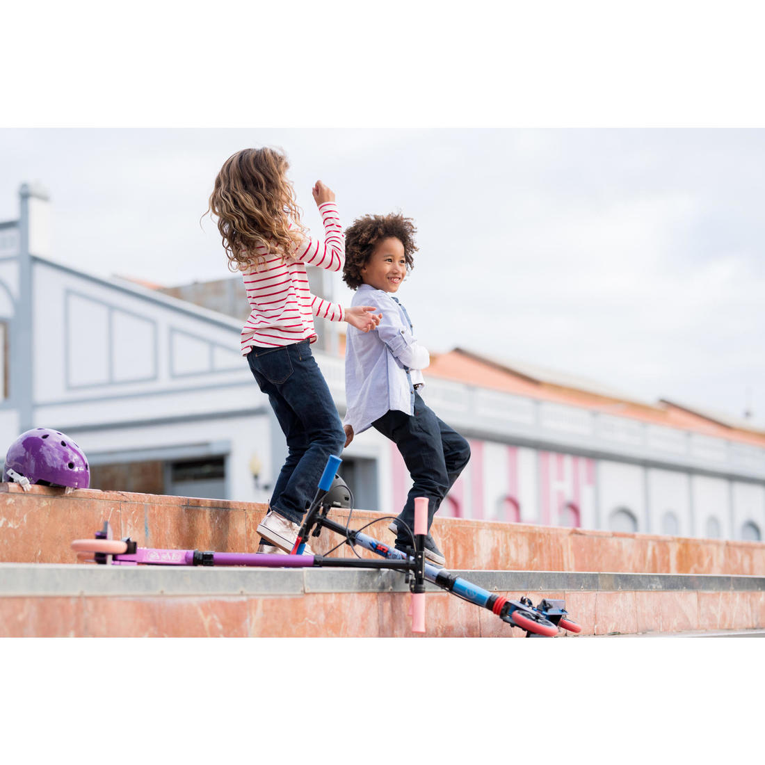 Trottinette enfant mid5 avec frein au guidon et suspension noire/verte