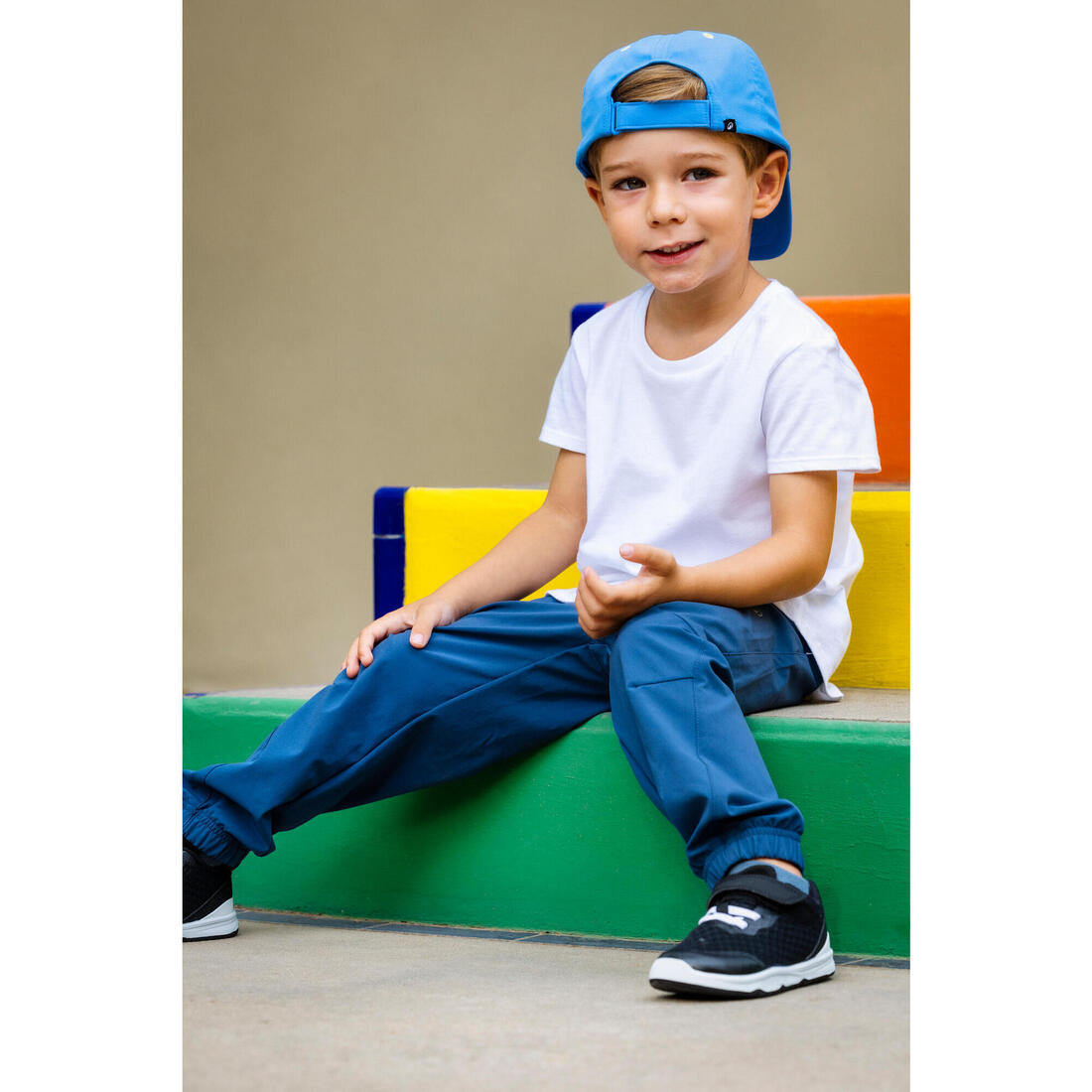 Pantalon de Survêtement Multisports Respirant Léger Mixte pour Enfant - Bleu