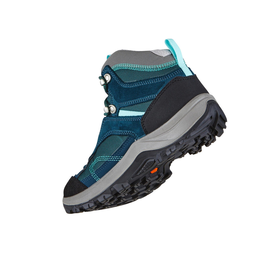 Chaussures imperméables de randonnée montagne - MH100 Mid Turquoise - Femme