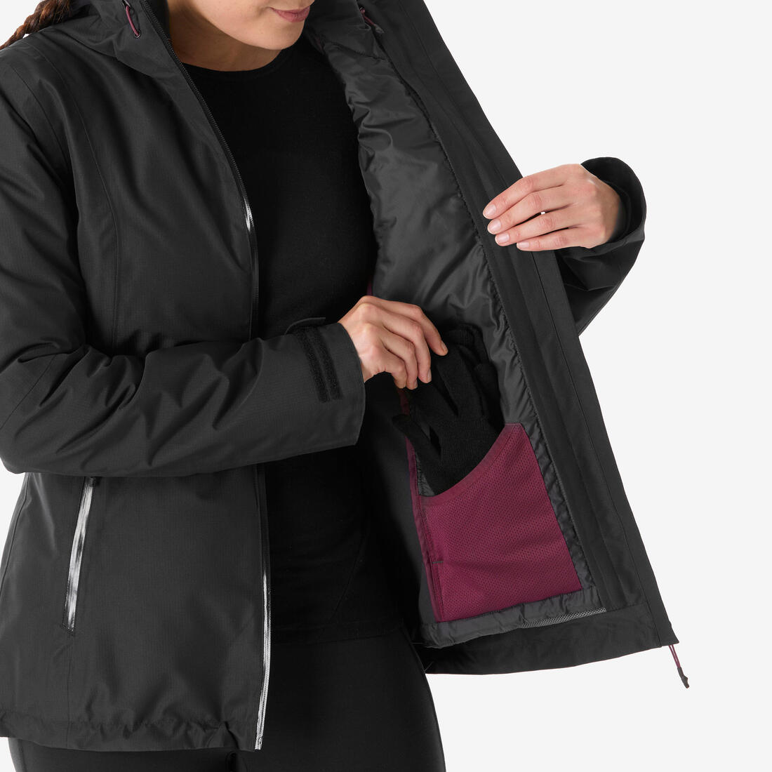 Veste 3en1 de randonnée hiver -8° femme, MH500 3en1