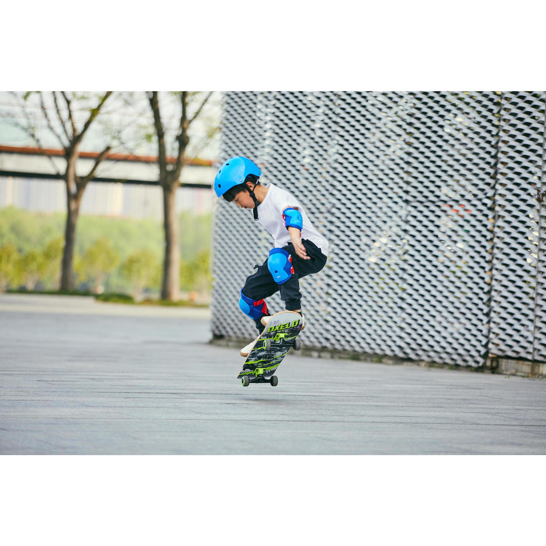 SKATE ENFANT MID500 WOLF VERT 8 A 12 ANS