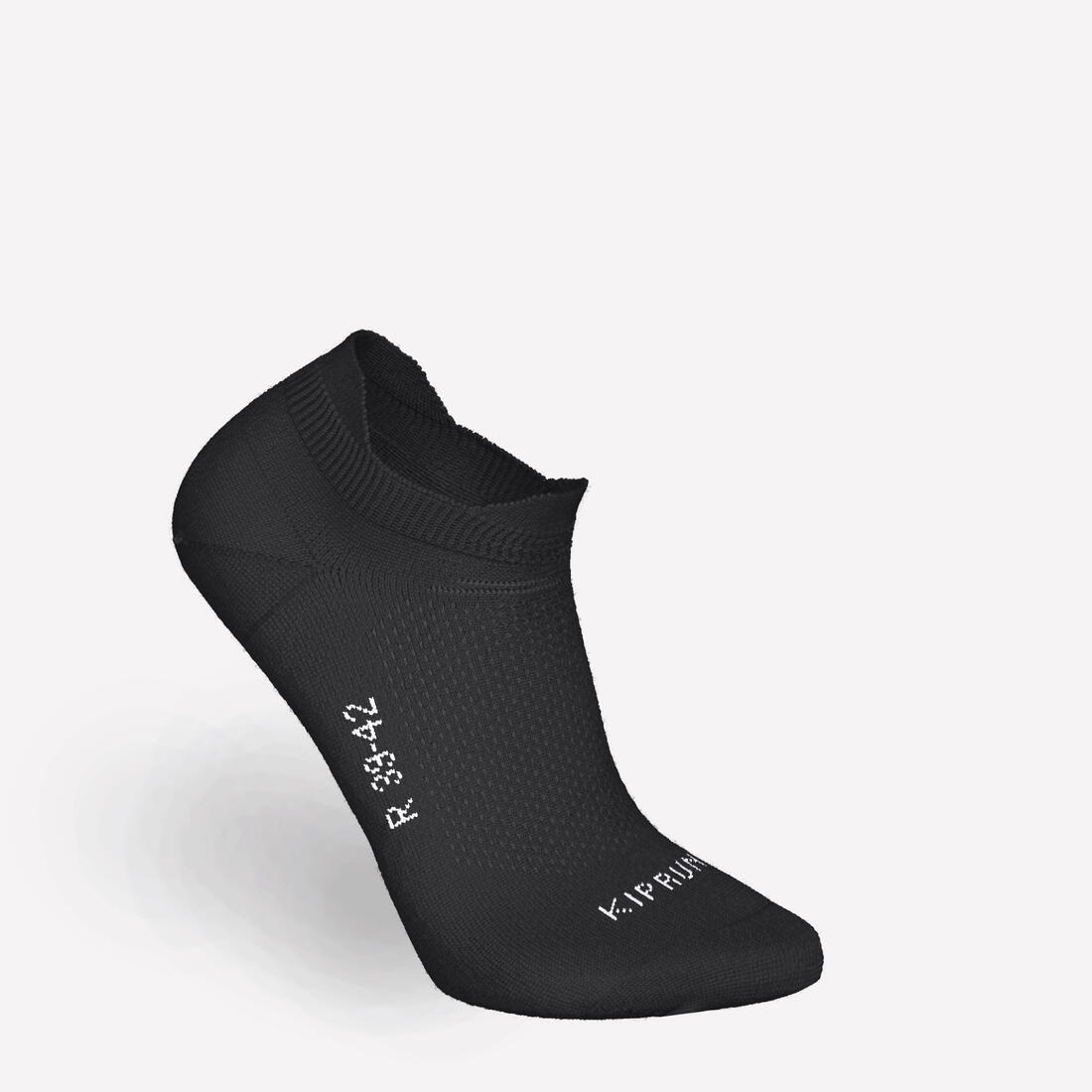 Lot de 2 paires de chaussettes de running RUN500 fines invisibles noires