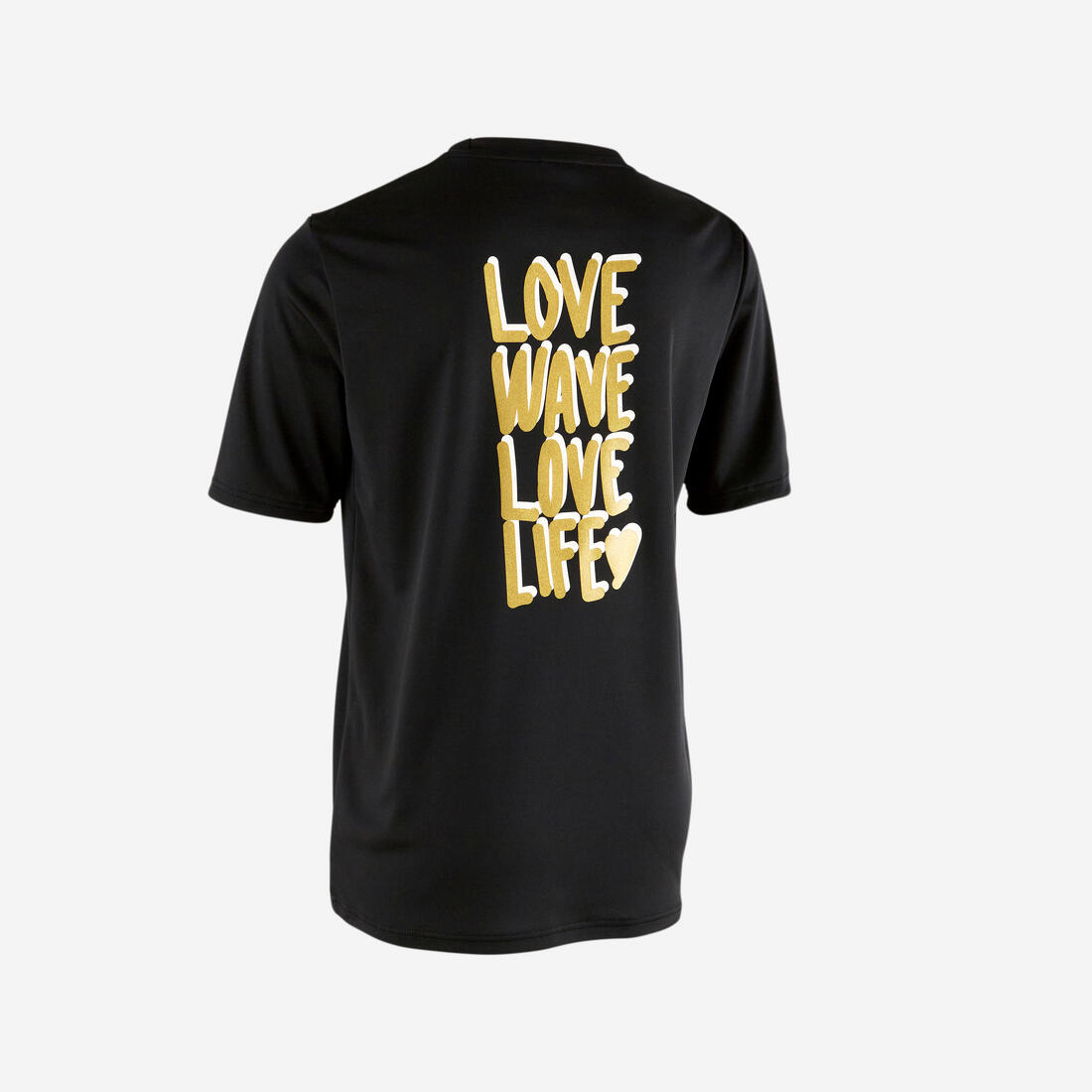 T-shirt anti UV manches courtes surf Junior - 100 blanc noir skate