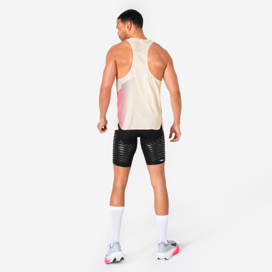 Débardeur de running Homme, Kiprun PROTEAM beige rose
