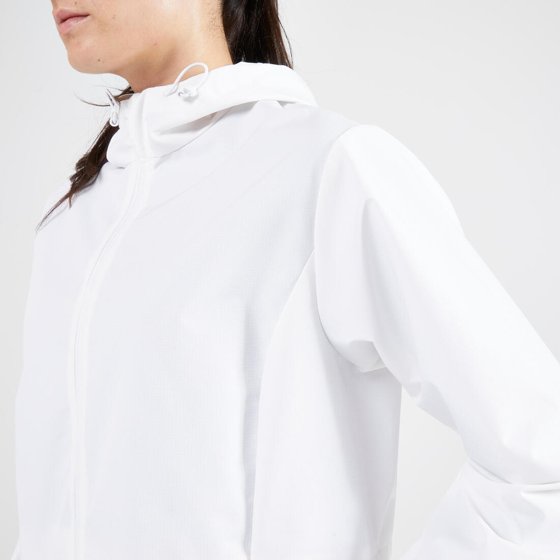 Veste imperméable de running femme - kiprun run 100 rain blanche